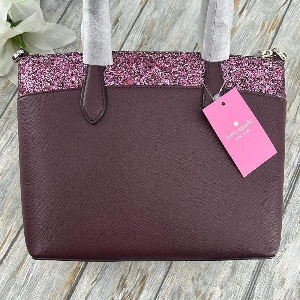 Kate Spade Flash Glitter Satchel Hand Bag Crossbody Purse